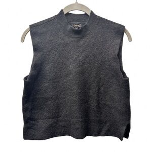 Quince 100% Mongolian Cashmere Mock Neck Sweater Vest L Black EUC